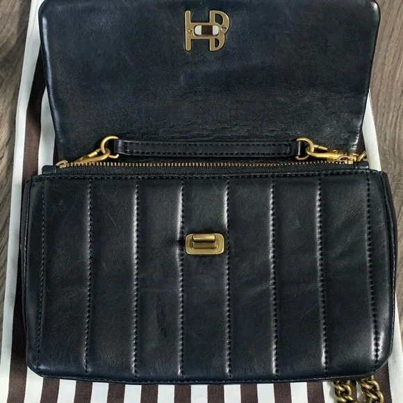 Henri Bendel Black Quilted Crossbody with Gold Chain - Picture 6 of 9